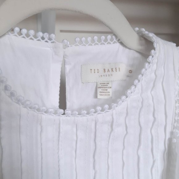 COPY - Ted Baker Silais Double Frill Blouse White - Picture 11 of 13